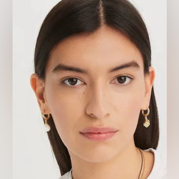 Tory Burch Kira Mismatch Dice and Pearl Drop Earrings - Picture 6 of 6